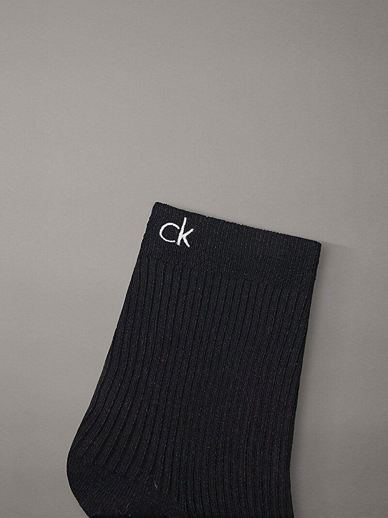 Calvin Klein Siyah Renkli Kadın CK Kısa Çorap