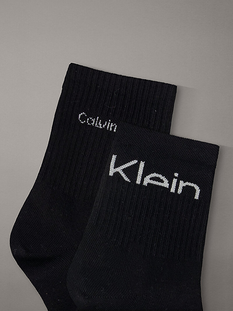 Calvin Klein Siyah Renkli Kadın CK Kısa Çorap