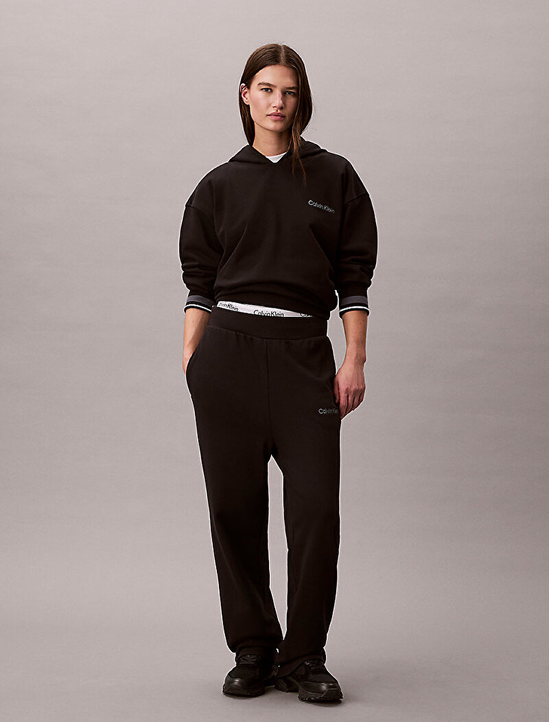 Calvin Klein Siyah Renkli Kadın Straight Leg Eşofman Altı