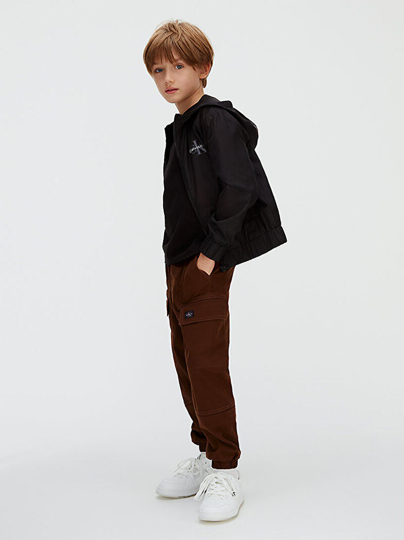 Calvin Klein Kahverengi Renkli Erkek Çocuk Sateen Cargo Pantolon