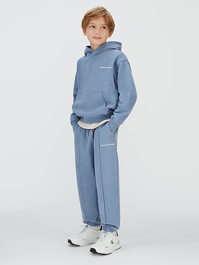 Calvin Klein Mavi Renkli Erkek Çocuk Relaxed Pitnuck Eşofman Altı