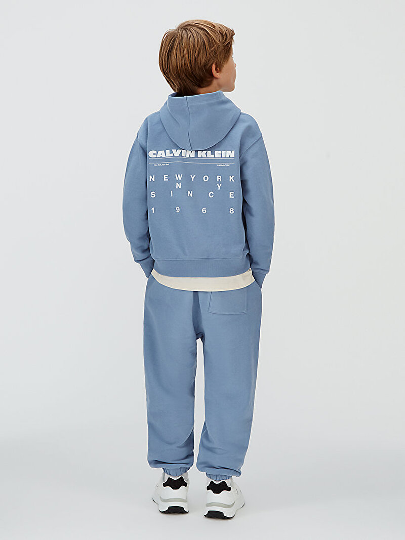 Calvin Klein Mavi Renkli Erkek Çocuk Relaxed Pitnuck Eşofman Altı