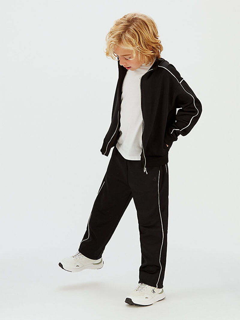 Calvin Klein Siyah Renkli Erkek Çocuk Piping Eşofman Altı