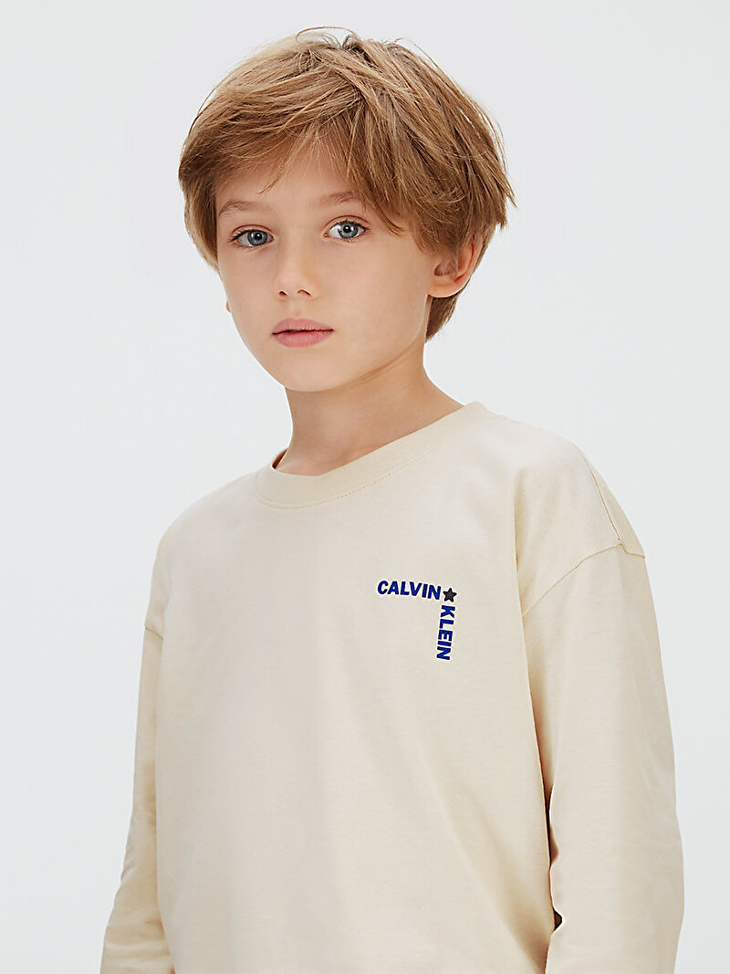 Calvin Klein Bej Renkli Erkek Çocuk Light Calvin Klein T-shirt