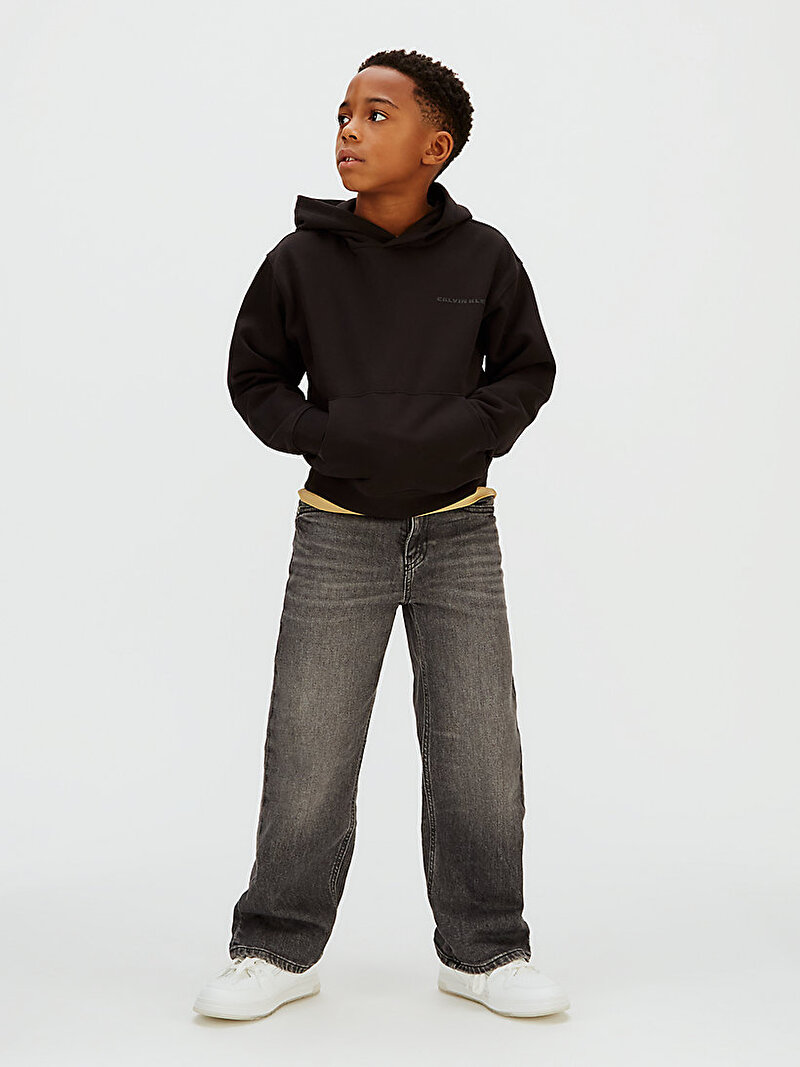 Calvin Klein Siyah Renkli Erkek Çocuk Relaxed Back Hoodie