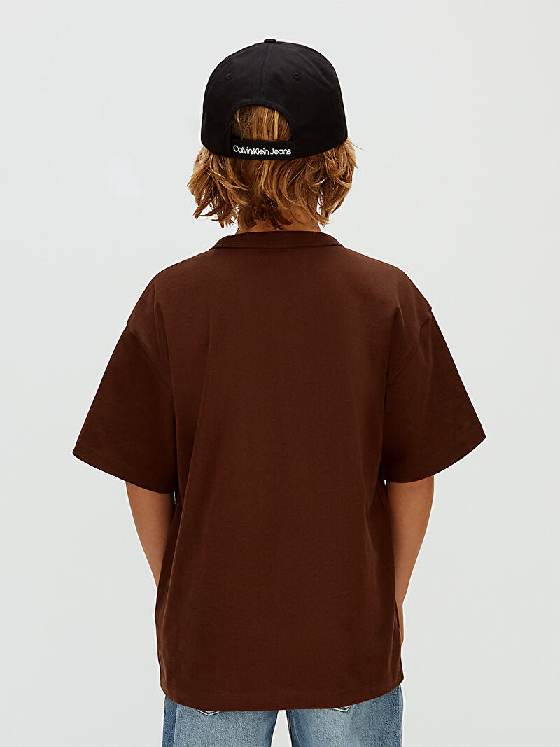 Calvin Klein Kahverengi Renkli Erkek Çocuk Varsity Graphic T-shirt
