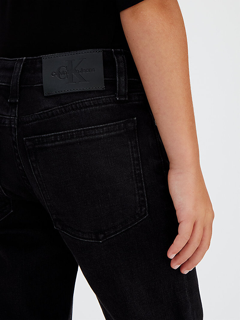 Calvin Klein Siyah Renkli Kız Çocuk Staright Washed Jean Pantolon