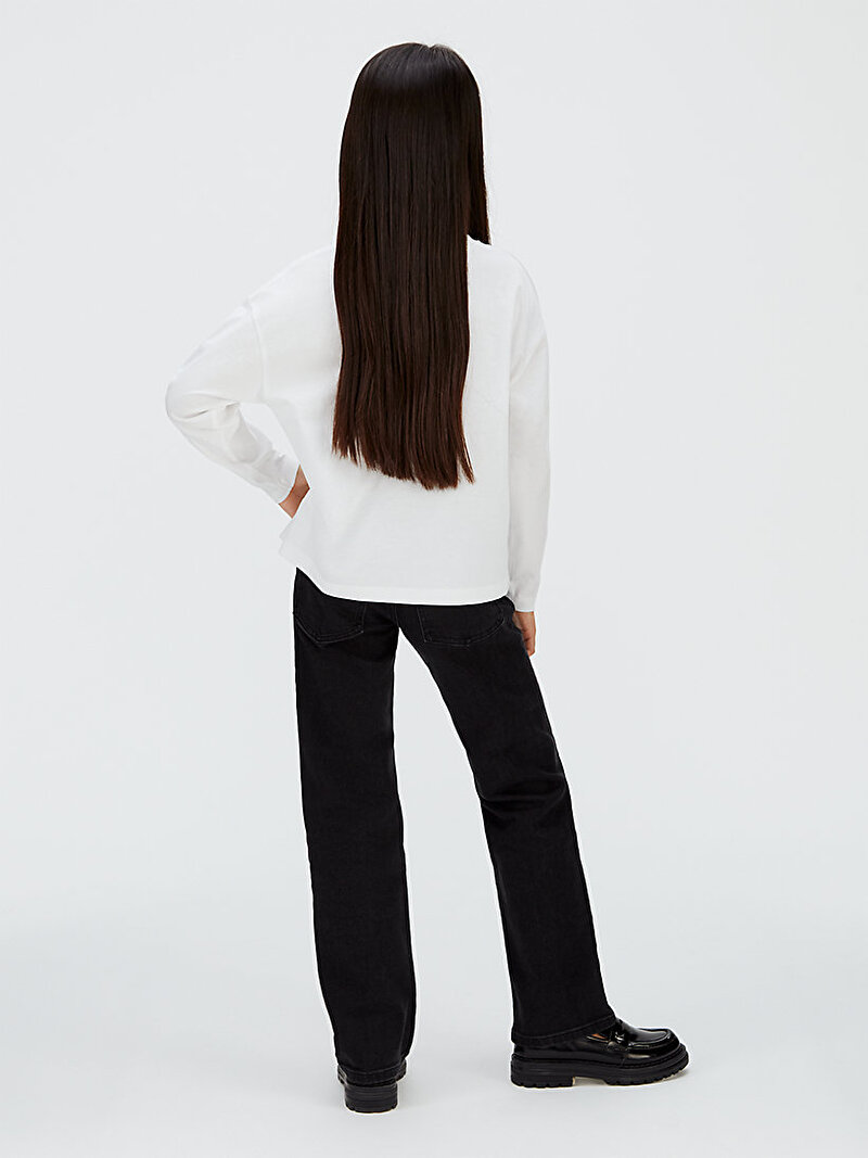 Calvin Klein Beyaz Renkli Kız Çocuk Glitter T-shirt