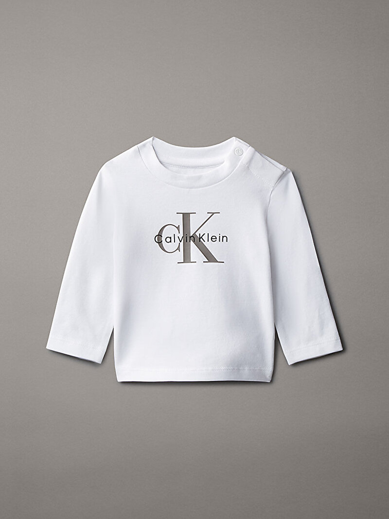 Calvin Klein Beyaz Renkli Bebek Monogram T-shirt