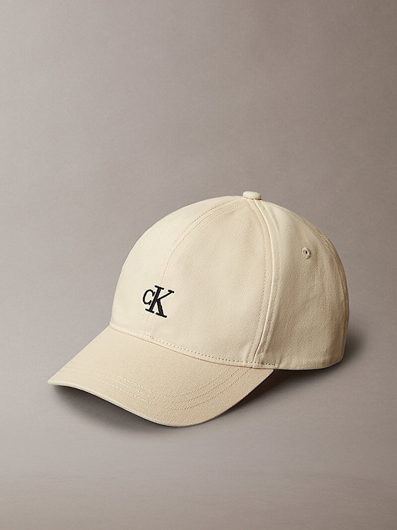 Calvin Klein Bej Renkli Çocuk Unisex Monogram Baseball Şapka