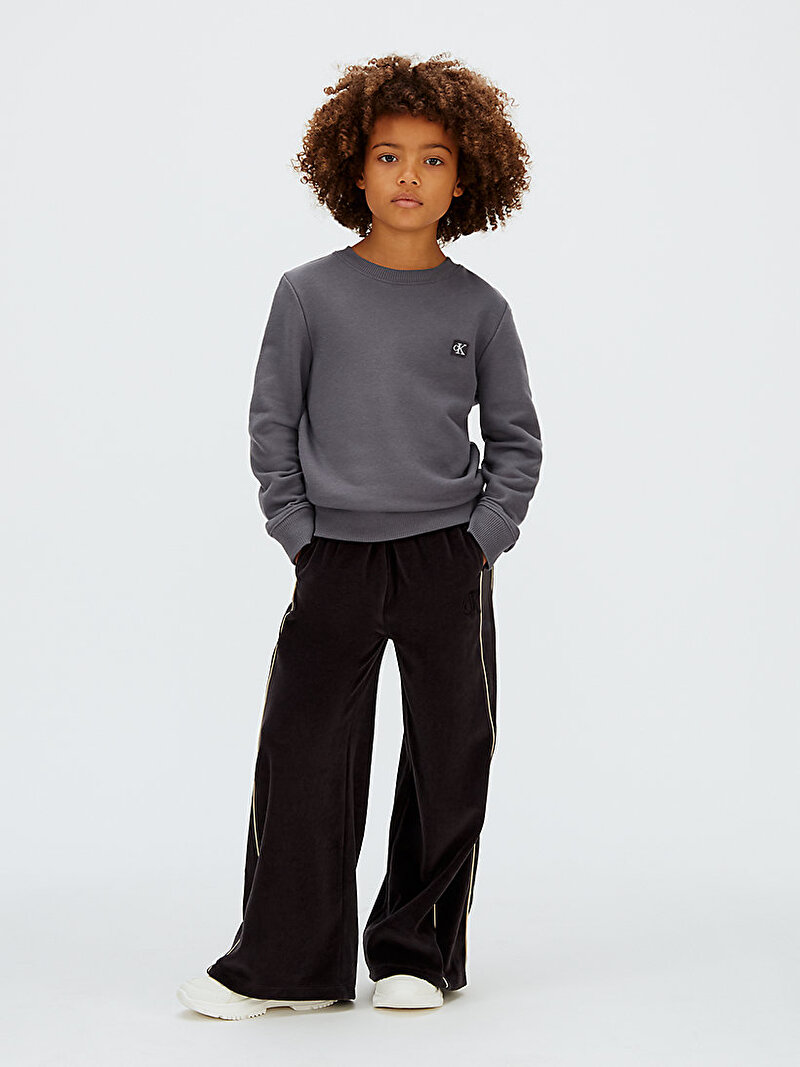 Calvin Klein Gri Renkli Çocuk Unisex Mono Mini Badge Sweatshirt