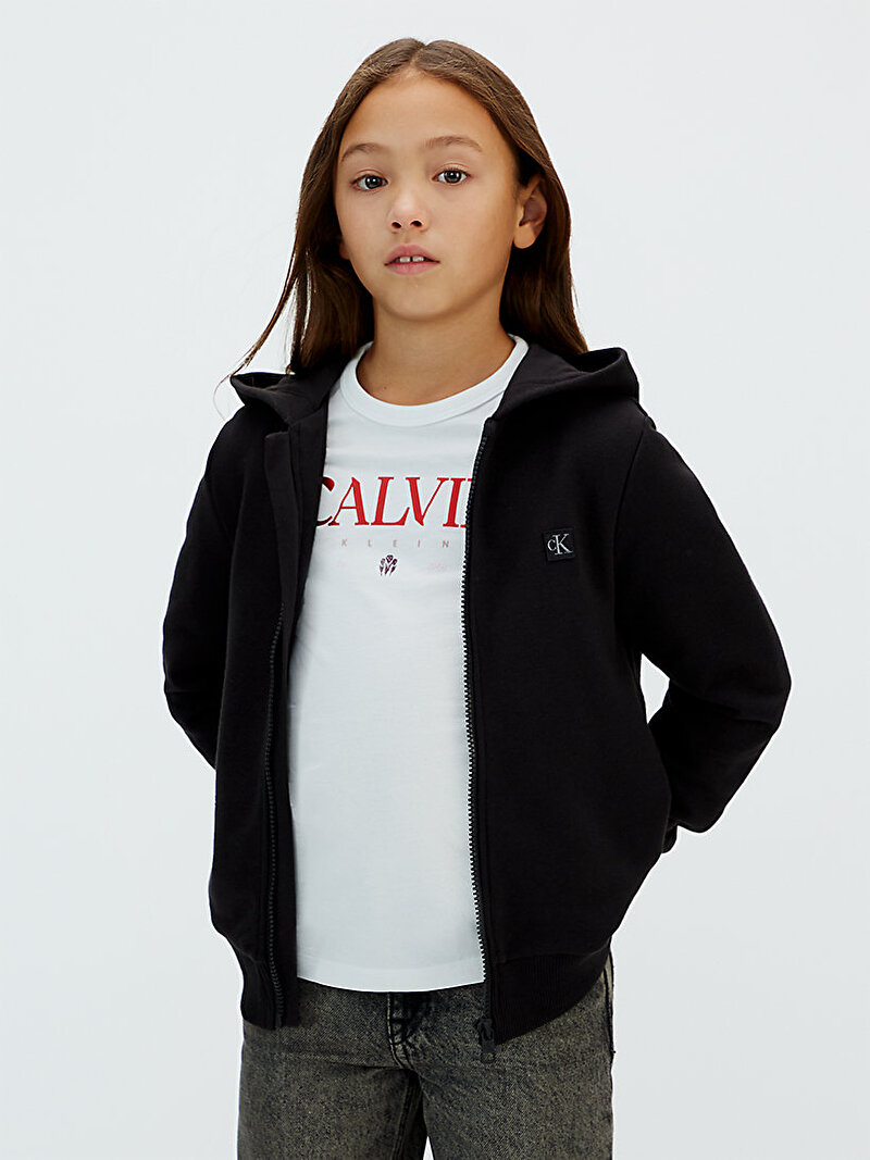 Calvin Klein Siyah Renkli Çocuk Unisex Mini Badge Sweatshirt