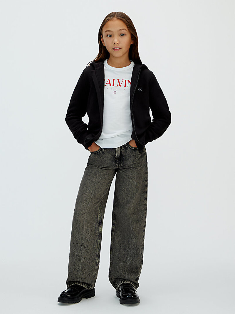 Calvin Klein Siyah Renkli Çocuk Unisex Mini Badge Sweatshirt