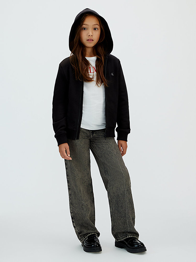 Calvin Klein Siyah Renkli Çocuk Unisex Mini Badge Sweatshirt