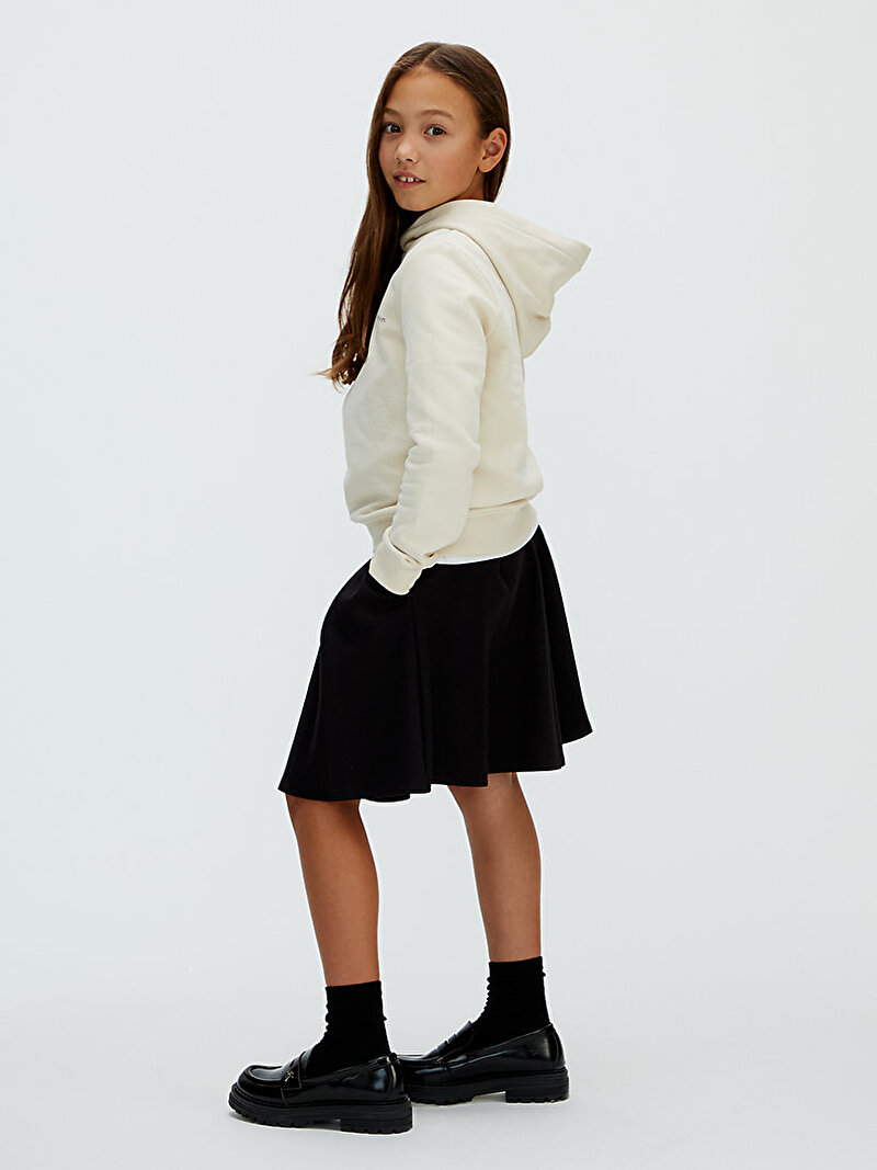 Calvin Klein Bej Renkli Çocuk Unisex Small Monogram Hoodie