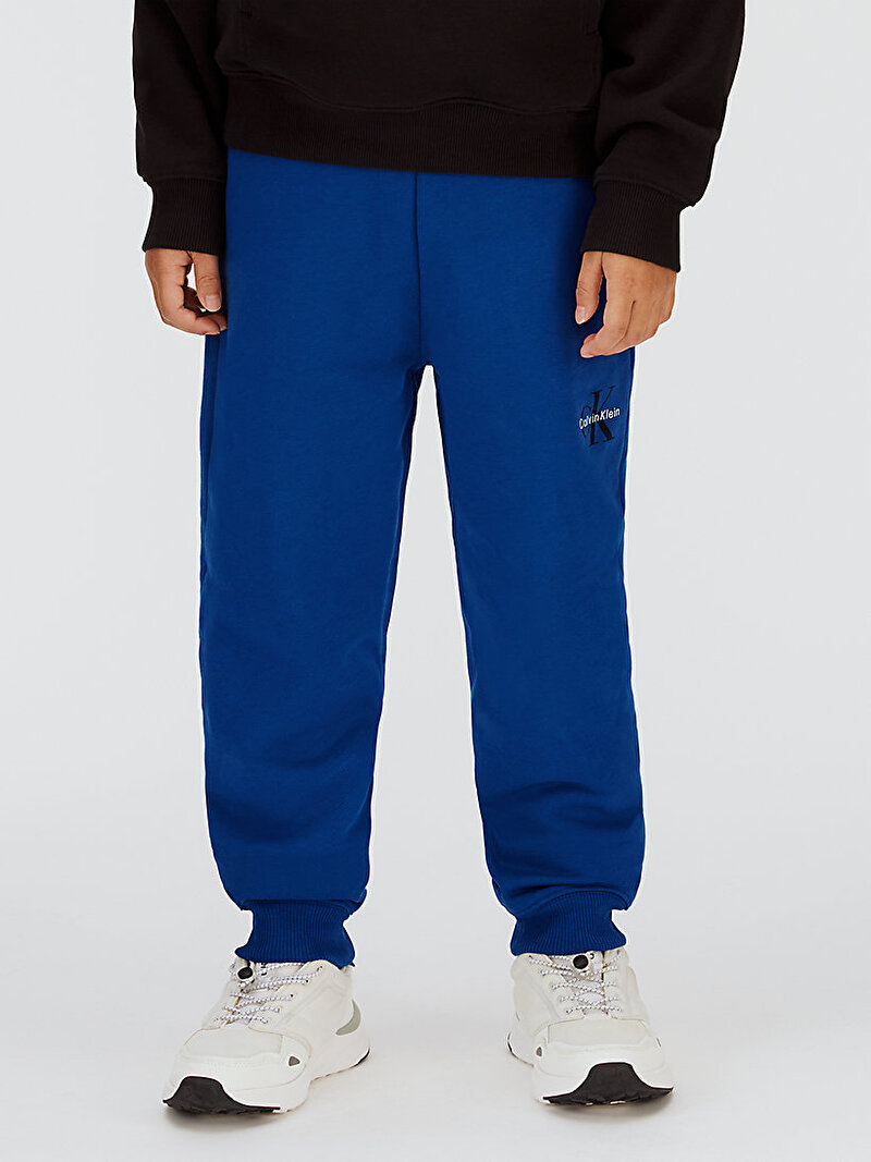 Calvin Klein Mavi Renkli Çocuk Unisex Monogram Logo Eşofman Altı
