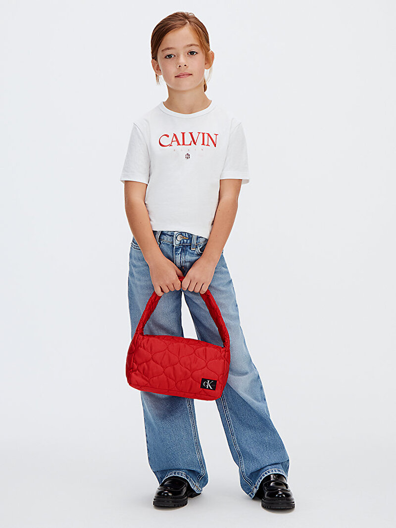 Calvin Klein Kırmızı Renkli Çocuk Unisex Quilted Omuz Çantası