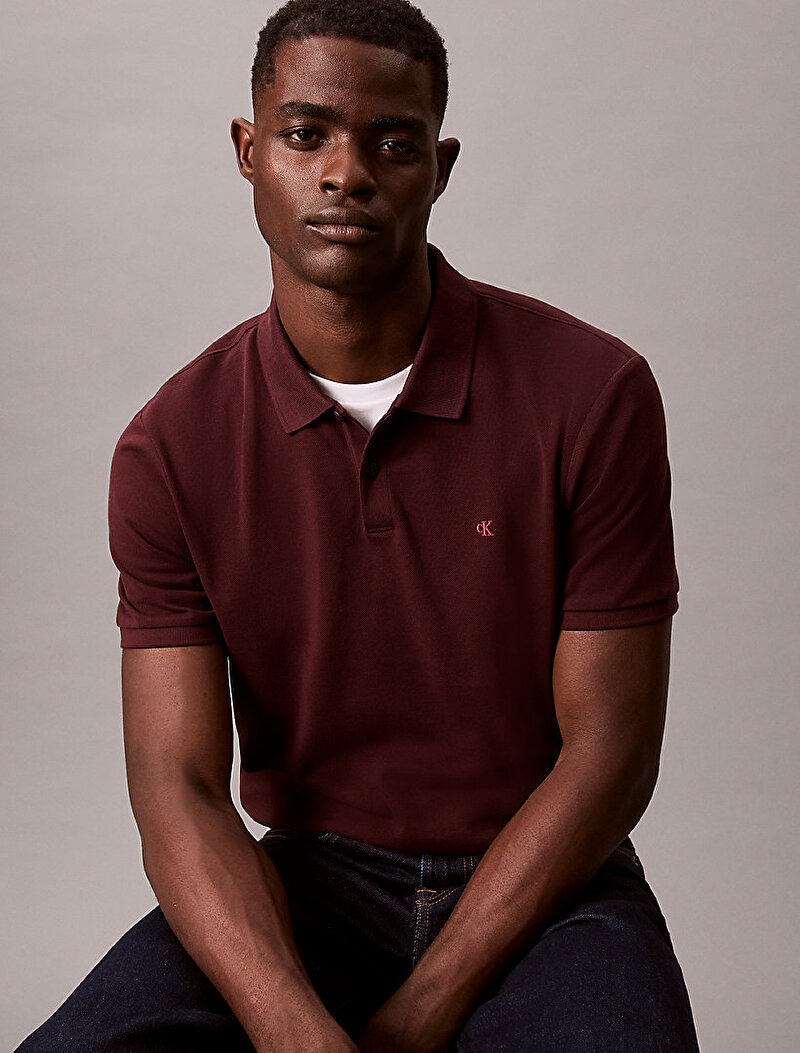 Calvin Klein Kırmızı Renkli Erkek Monogram Pique Polo T-shirt
