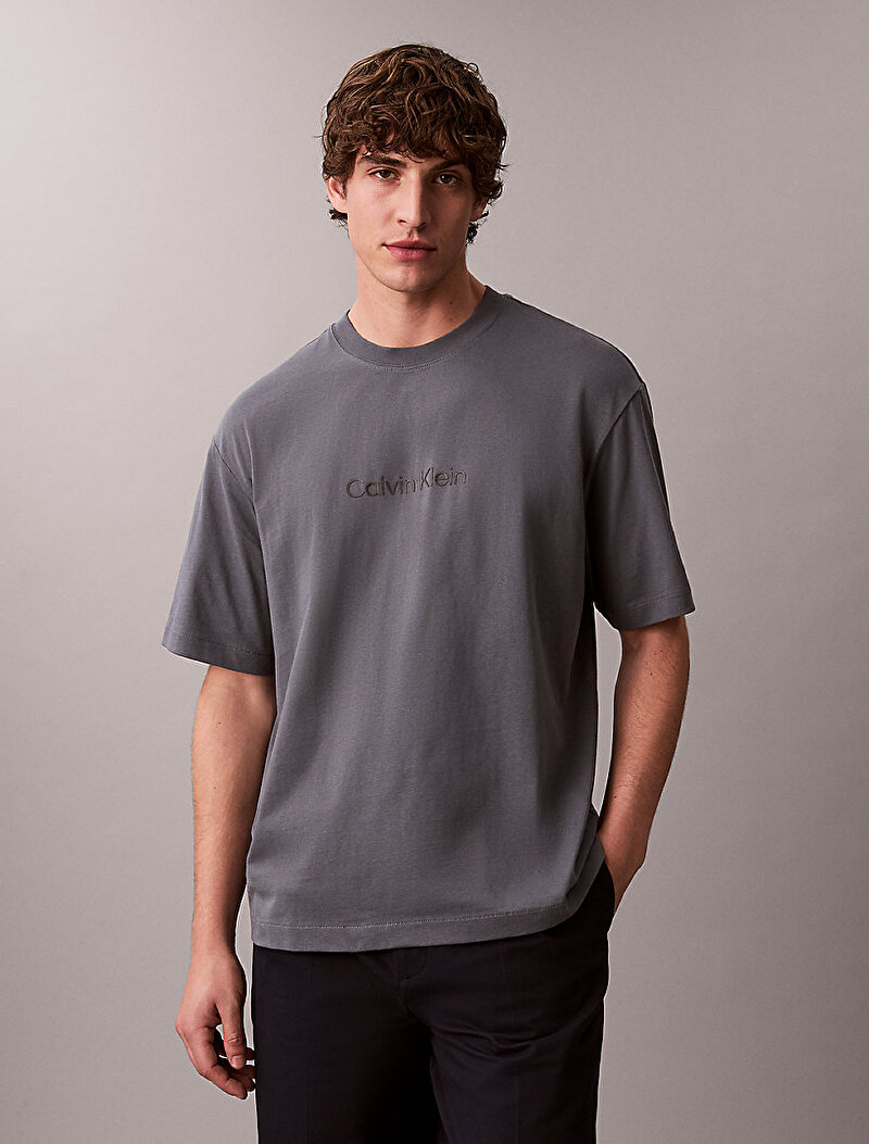 Calvin Klein Lacivert Renkli Erkek Rlexed Standard T-shirt