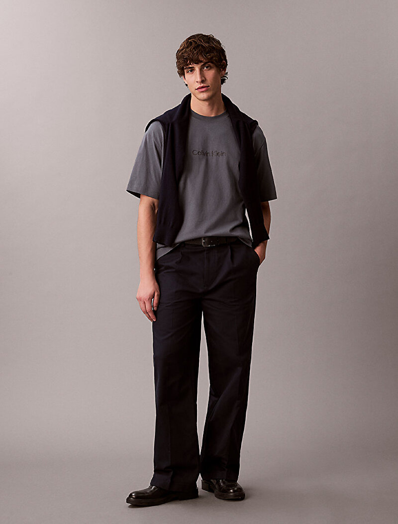 Calvin Klein Lacivert Renkli Erkek Rlexed Standard T-shirt