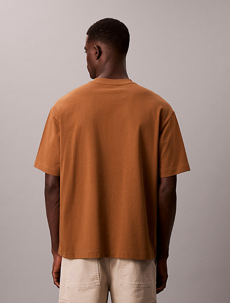Calvin Klein Kahverengi Renkli Erkek Rlexed Standard T-shirt