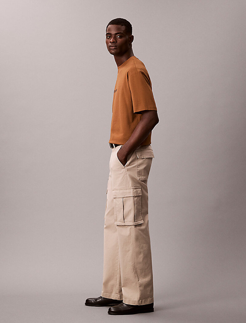 Calvin Klein Kahverengi Renkli Erkek Rlexed Standard T-shirt