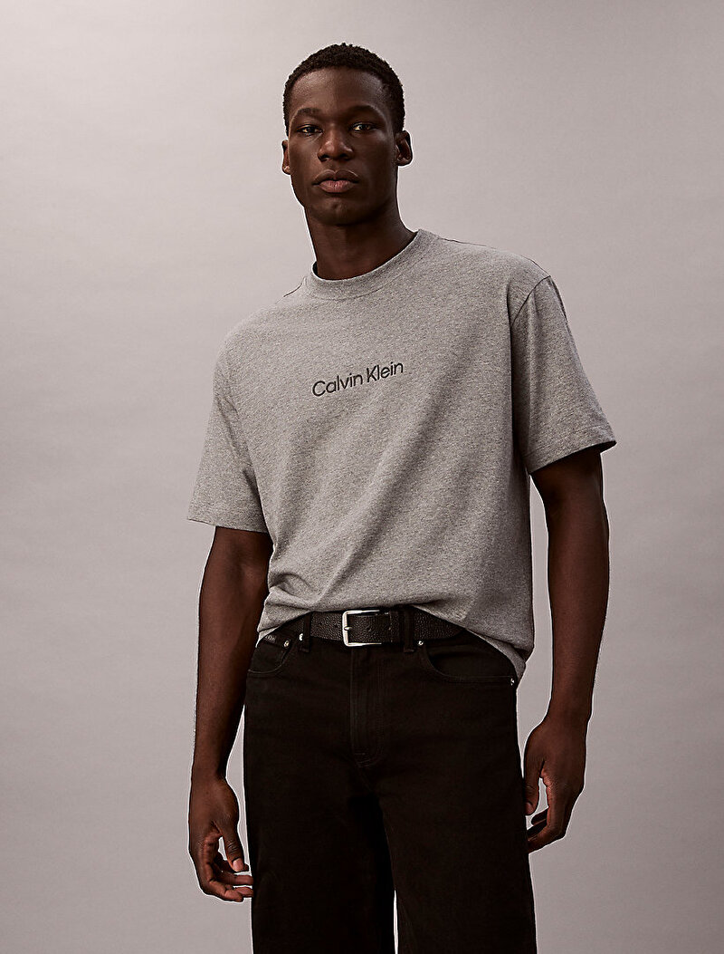 Calvin Klein Gri Renkli Erkek Rlexed Standard T-shirt