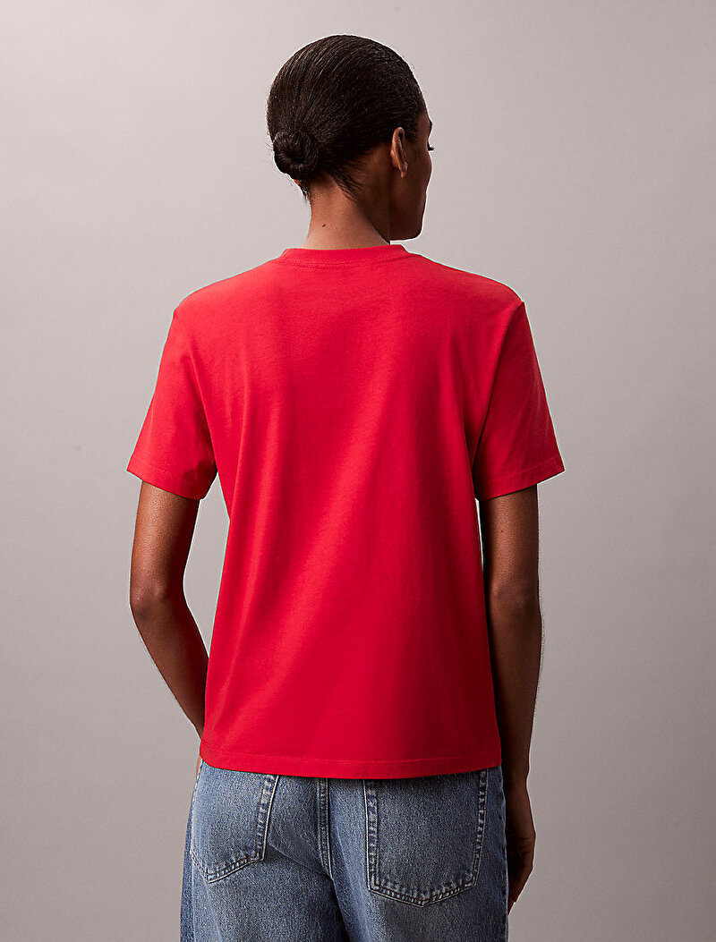 Calvin Klein Kırmızı Renkli Kadın Sequin CK Graphic T-shirt