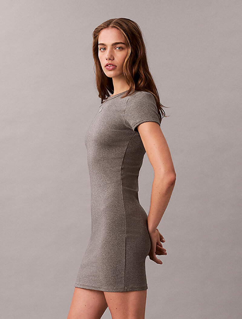 Calvin Klein Gri Renkli Kadın Contour Elbise