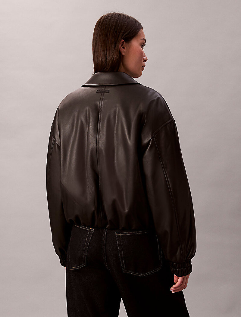 Calvin Klein Siyah Renkli Kadın Suni Deri Ceket