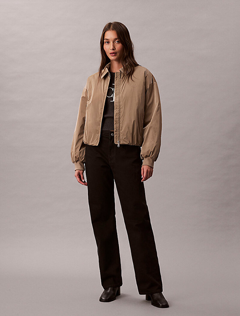 Calvin Klein Bej Renkli Kadın Shine Insulated Bomber Ceket