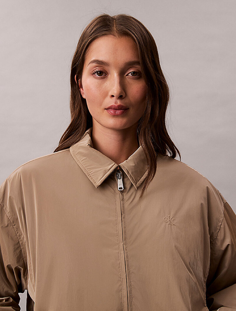 Calvin Klein Bej Renkli Kadın Shine Insulated Bomber Ceket