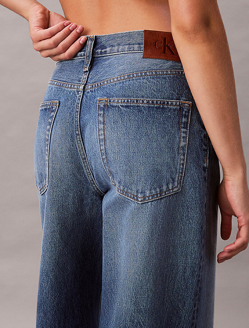 Calvin Klein Mavi Renkli Kadın The Wide Leg Classon Jean Pantolon