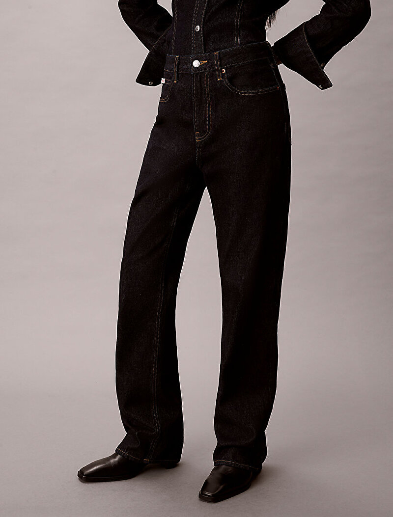 Calvin Klein Lacivert Renkli Kadın The Staright Boot Jean Pantolon