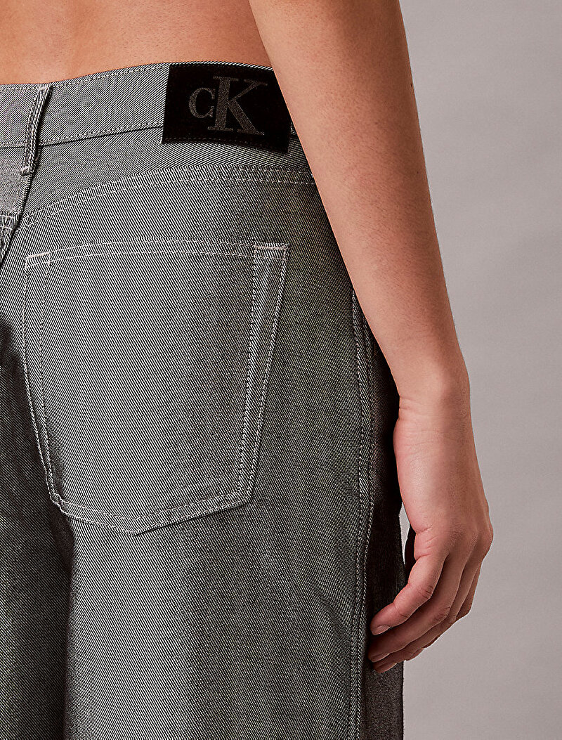 Calvin Klein Gri Renkli Kadın Full Length Barrel Jean Pantolon