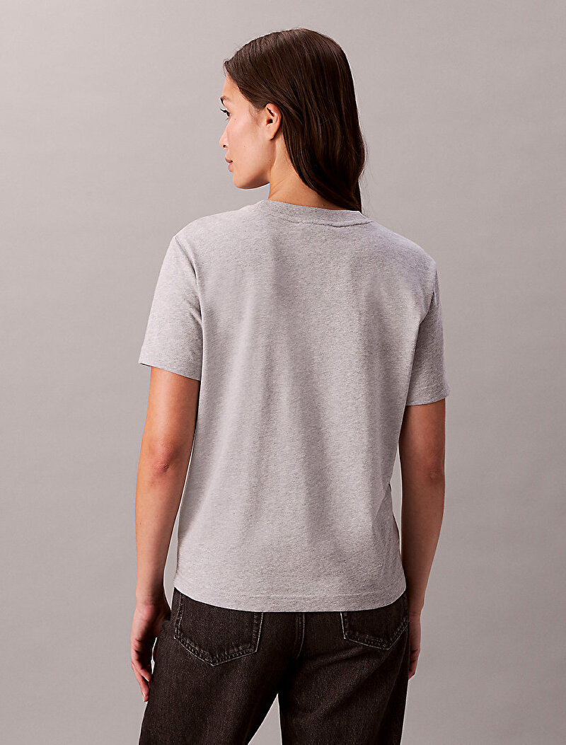 Calvin Klein Gri Renkli Kadın Classic Monologo T-shirt