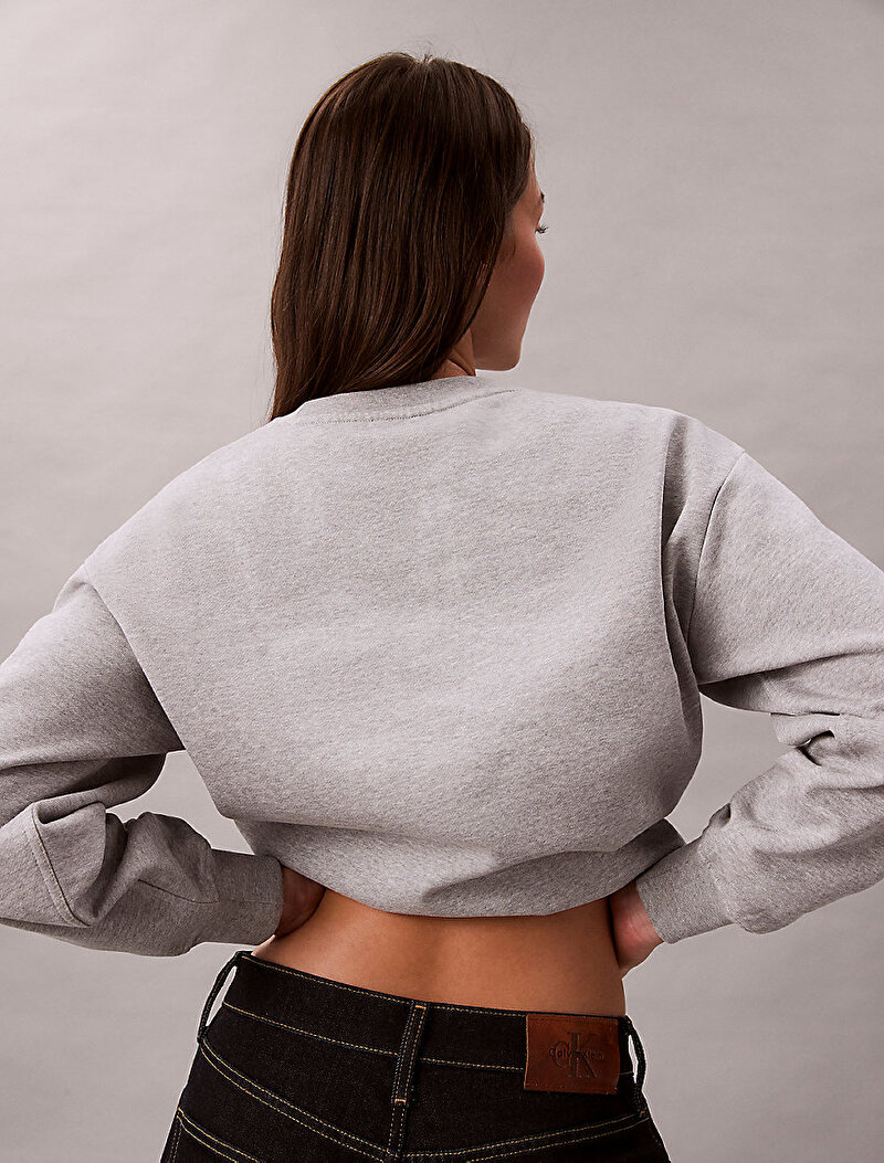 Calvin Klein Gri Renkli Kadın Foil Monologo Sweatshirt