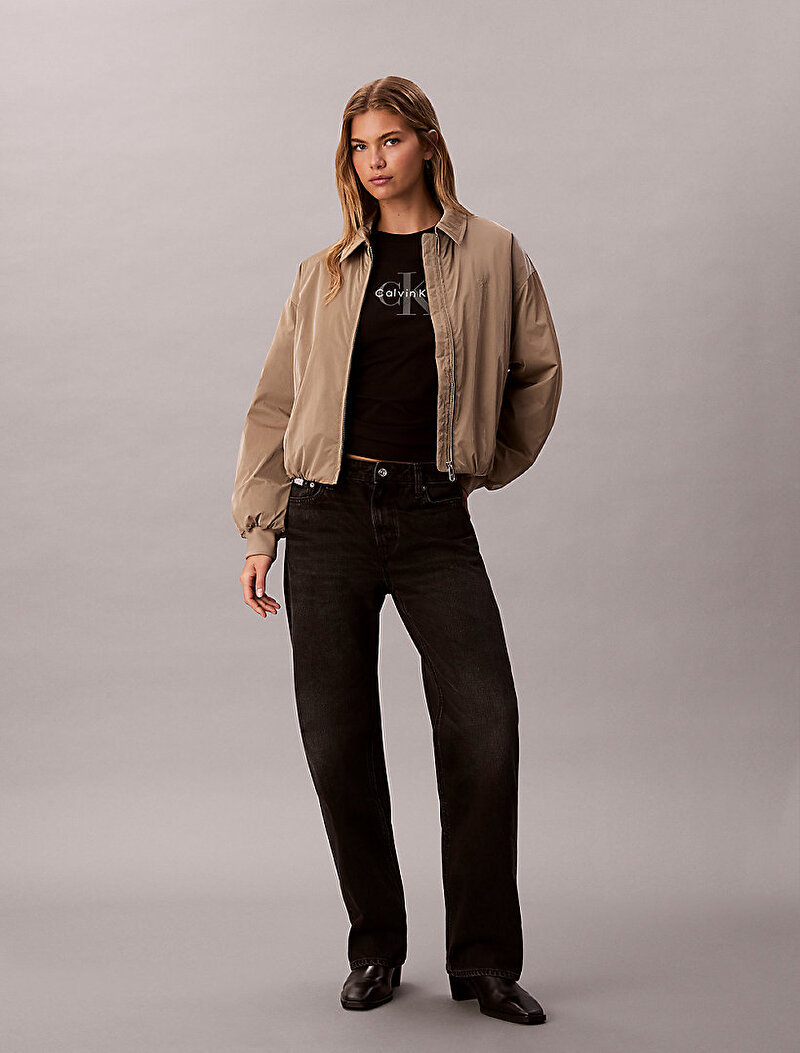 Calvin Klein Siyah Renkli Kadın Signature 90s Straight Jean Pantolon