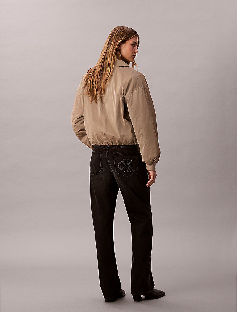 Calvin Klein Siyah Renkli Kadın Signature 90s Straight Jean Pantolon