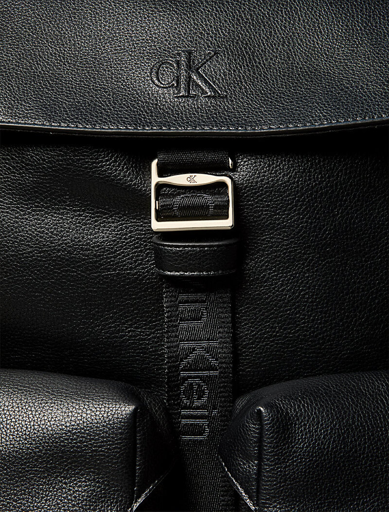 Calvin Klein Siyah Renkli Erkek Webbing Strap Flag Sırt Çantası