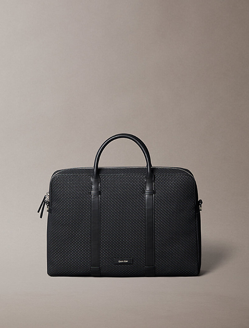 Calvin Klein Siyah Renkli Erkek Embossed Woven Laptop Çantası