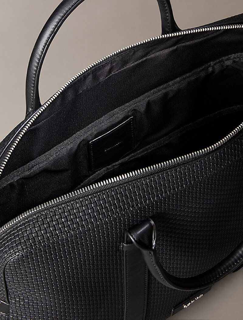 Calvin Klein Siyah Renkli Erkek Embossed Woven Laptop Çantası