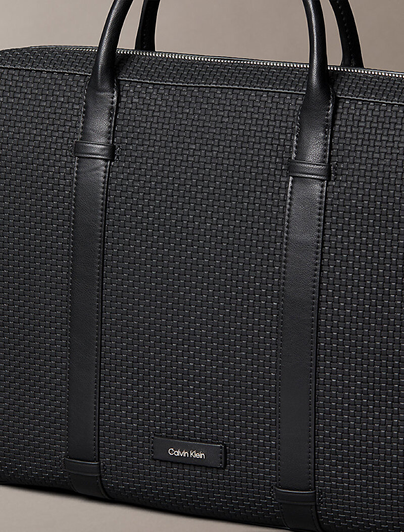 Calvin Klein Siyah Renkli Erkek Embossed Woven Laptop Çantası