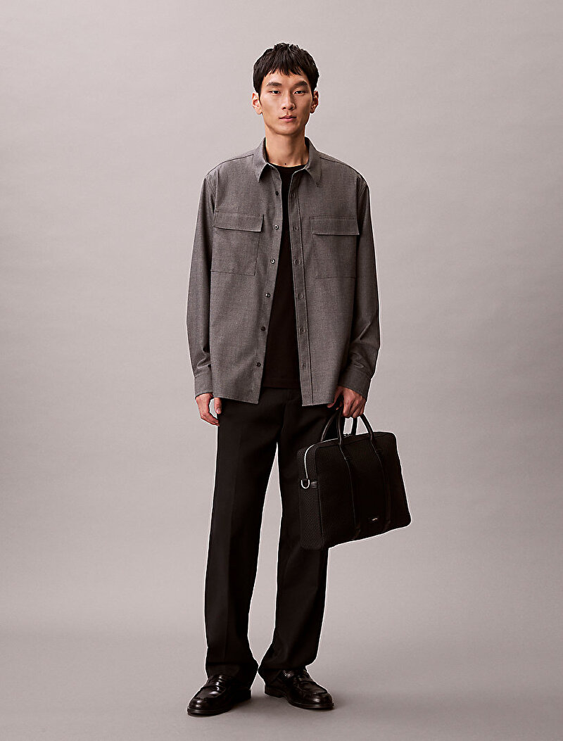 Calvin Klein Siyah Renkli Erkek Embossed Woven Laptop Çantası