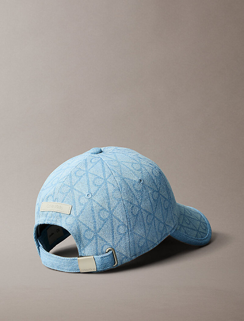 Calvin Klein Mavi Renkli Kadın Denim Emblem Burnout Şapka