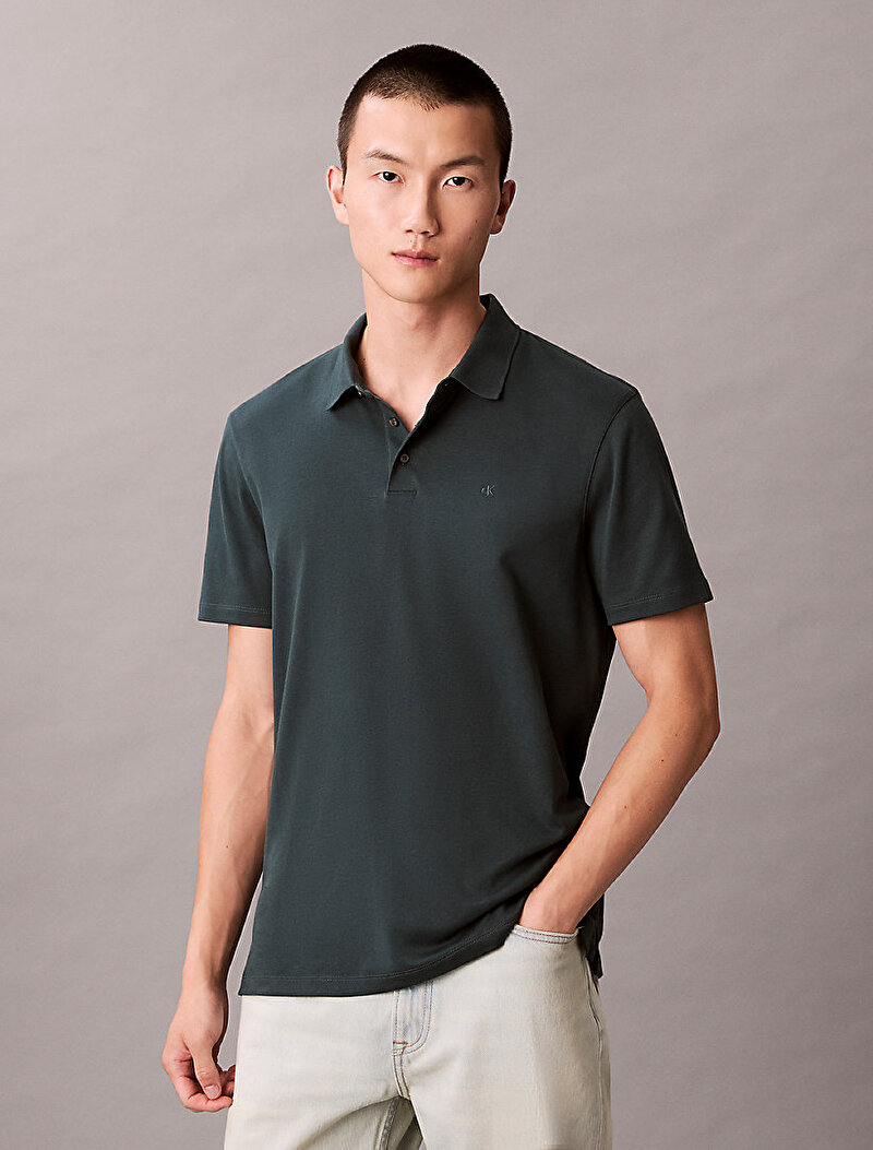 Calvin Klein Yeşil Renkli Erkek Supima Chest Polo T-shirt