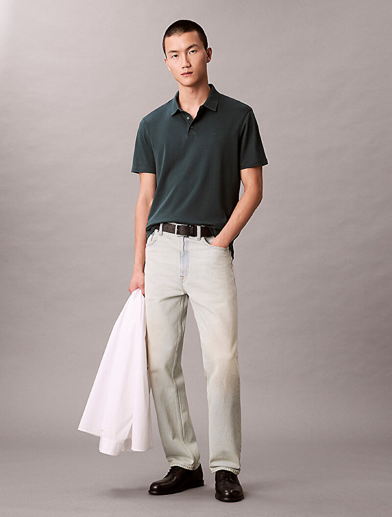 Calvin Klein Yeşil Renkli Erkek Supima Chest Polo T-shirt