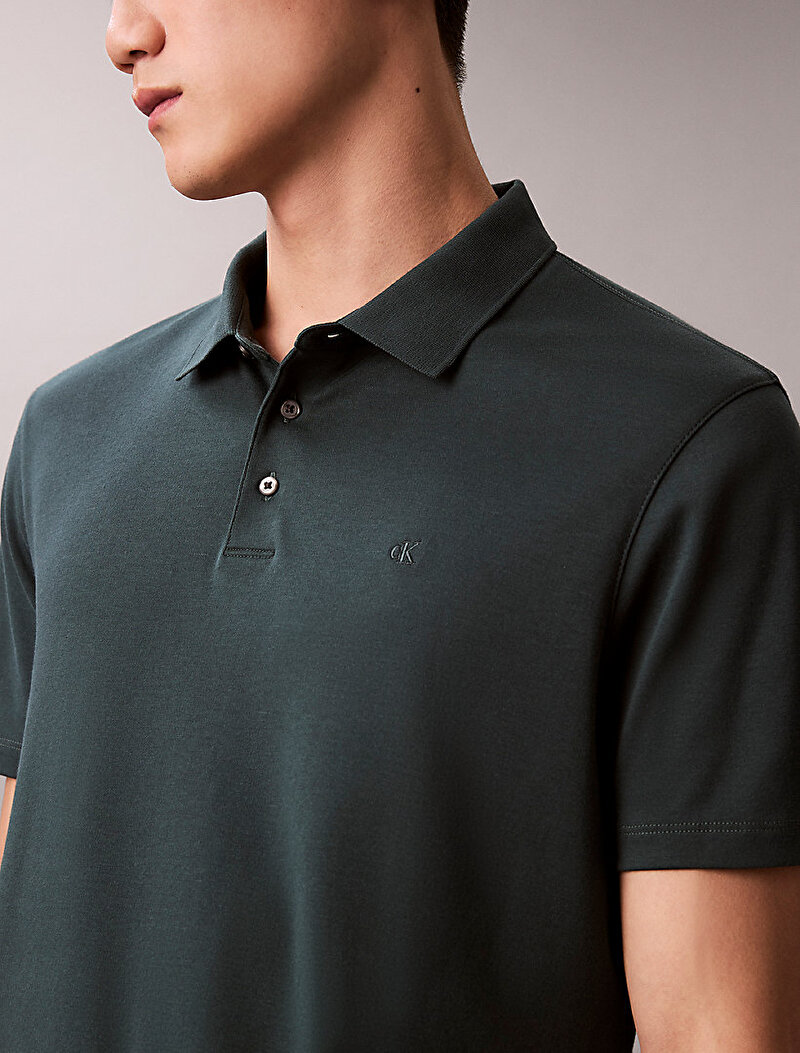 Calvin Klein Yeşil Renkli Erkek Supima Chest Polo T-shirt