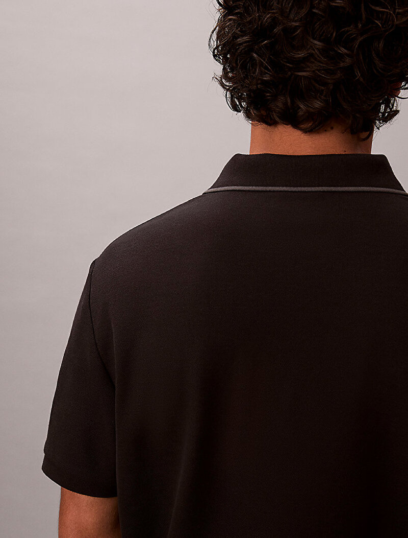 Calvin Klein Siyah Renkli Erkek Refined Pique Polo T-shirt