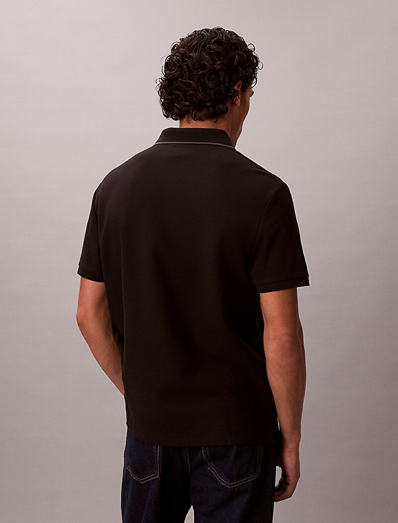 Calvin Klein Siyah Renkli Erkek Refined Pique Polo T-shirt